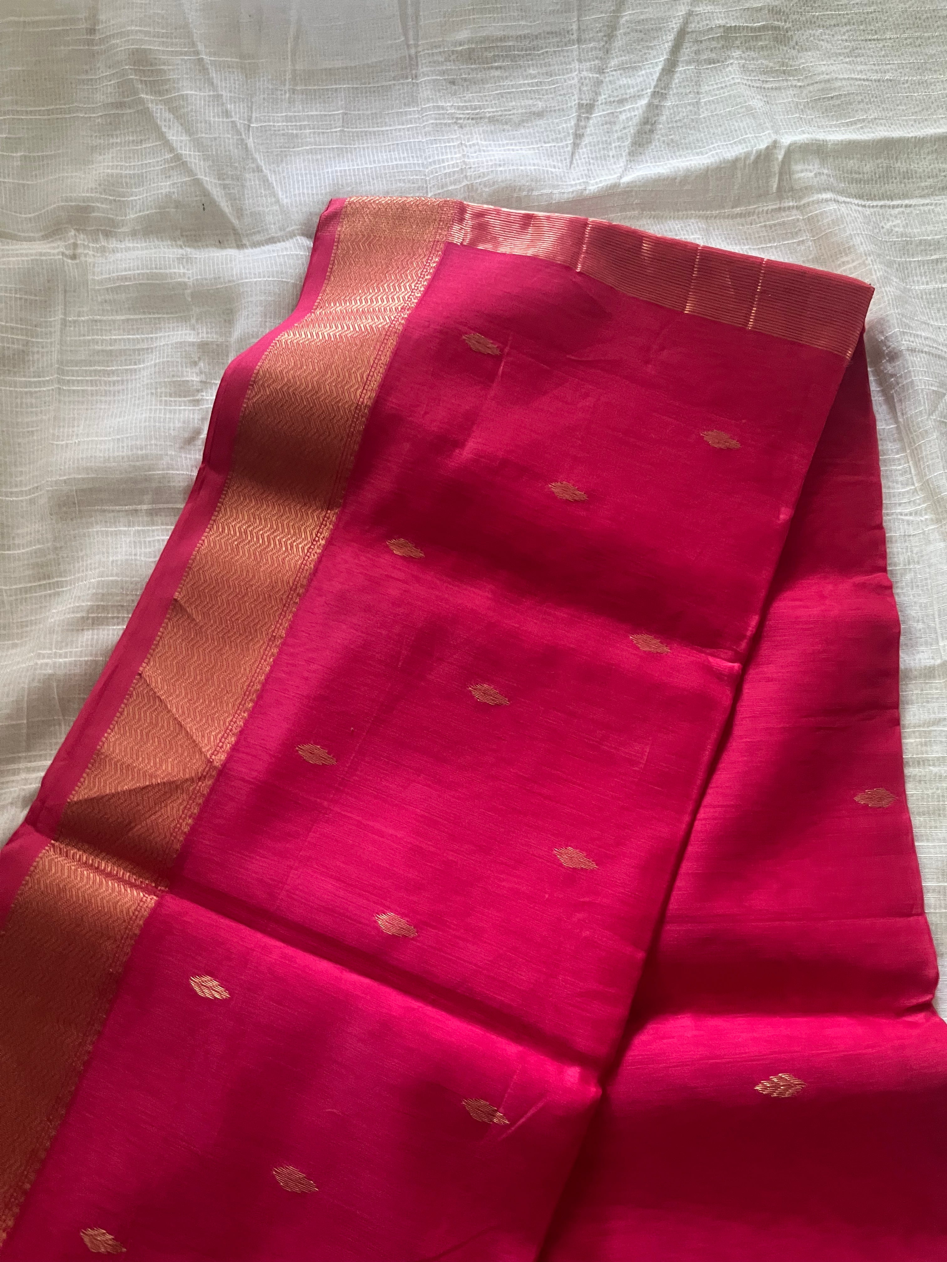 Blush Elegance – Pink Silk handloom  Saree